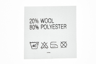 Состав и уход 20% wool 80% poliester - купить в Октябрьском. Цена: 64.21 руб.