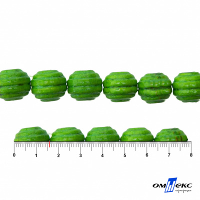 0309-Бусины деревянные "ОмТекс", 16 мм, упак.50+/-3шт, цв.019-зеленый - купить в Октябрьском. Цена: 62.22 руб.