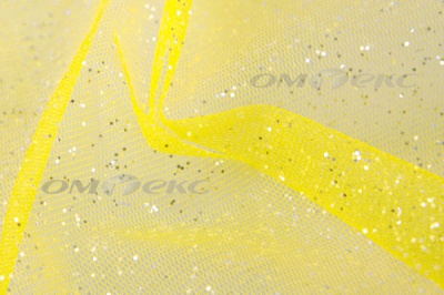 Сетка Глиттер, 40 гр/м2, шир.160см, цвет жёлтый - купить в Октябрьском. Цена 163.01 руб.