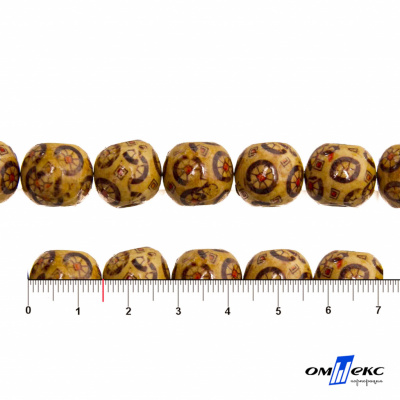 0129-Бусины деревянные "ОмТекс", 15 мм, упак.50+/-3шт - купить в Октябрьском. Цена: 77 руб.