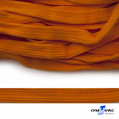 Шнур плетеный (плоский) d-12 мм, (уп.90+/-1м), 100% полиэстер, цв.267 - оранжевый - купить в Октябрьском. Цена: 8.62 руб.