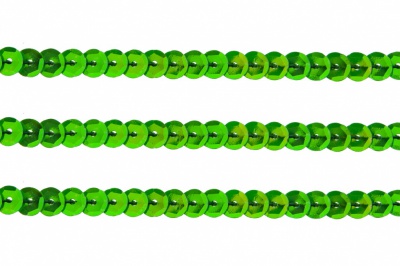 Пайетки "ОмТекс" на нитях, CREAM, 6 мм С / упак.73+/-1м, цв. 94 - зеленый - купить в Октябрьском. Цена: 297.48 руб.