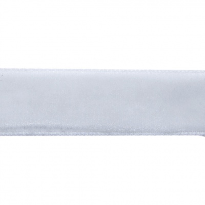 Лента бархатная нейлон, шир.12 мм, (упак. 45,7м), цв.01-белый - купить в Октябрьском. Цена: 457.61 руб.