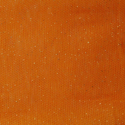 Сетка Глиттер, 24 г/м2, шир.145 см., оранжевый - купить в Октябрьском. Цена 117.24 руб.