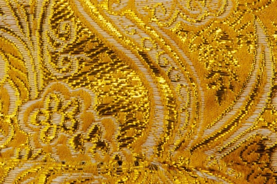 Ткань костюмная жаккард №12, 140 гр/м2, шир.150см, цвет жёлтый - купить в Октябрьском. Цена 383.29 руб.