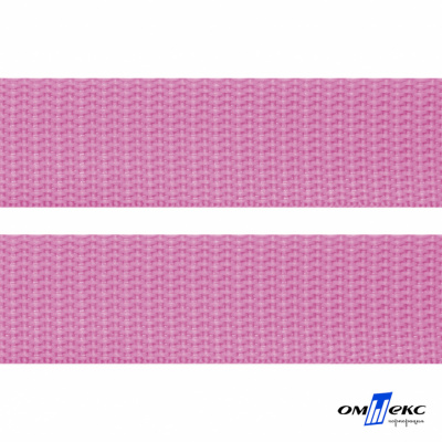 Розовый- цв.513 -Текстильная лента-стропа 550 гр/м2 ,100% пэ шир.20 мм (боб.50+/-1 м) - купить в Октябрьском. Цена: 318.85 руб.