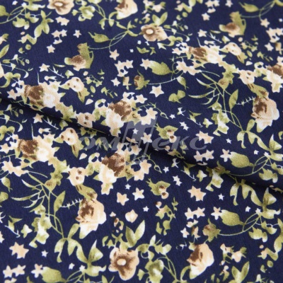 Плательная ткань "Фламенко" 1.1, 80 гр/м2, шир.150 см, принт растительный - купить в Октябрьском. Цена 241.49 руб.