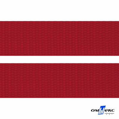 Красный- цв.171 -Текстильная лента-стропа 550 гр/м2 ,100% пэ шир.20 мм (боб.50+/-1 м) - купить в Октябрьском. Цена: 318.85 руб.