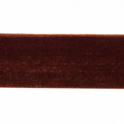 Лента бархатная нейлон, шир.25 мм, (упак. 45,7м), цв.120-шоколад - купить в Октябрьском. Цена: 981.09 руб.
