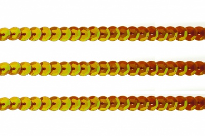 Пайетки "ОмТекс" на нитях, CREAM, 6 мм С / упак.73+/-1м, цв. 88 - оранжевый - купить в Октябрьском. Цена: 300.55 руб.