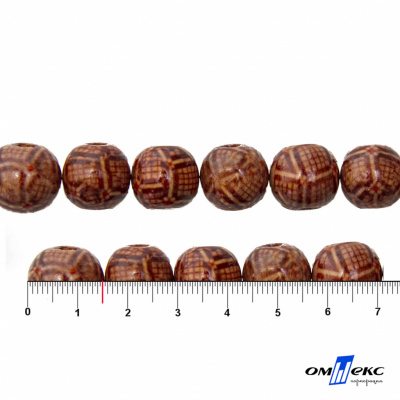 0125-Бусины деревянные "ОмТекс", 15 мм, упак.50+/-3шт - купить в Октябрьском. Цена: 77 руб.