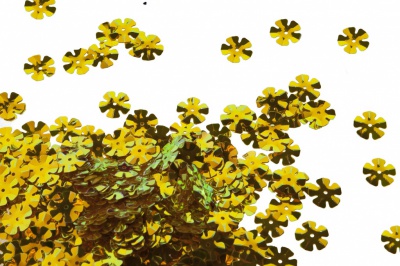 Пайетки "ОмТекс" россыпью,DOUBLE SIDED GOLD,цветок 14 мм/упак.50 гр, цв. 0460-золото - купить в Октябрьском. Цена: 80.12 руб.