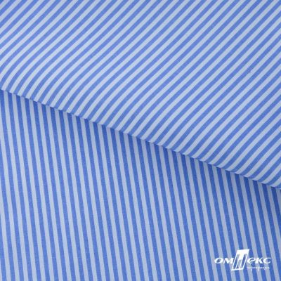 Ткань сорочечная Полоска Кенди, 115 г/м2, 58% пэ,42% хл, шир.150 см, цв.2-голубой, (арт.110) - купить в Октябрьском. Цена 306.69 руб.