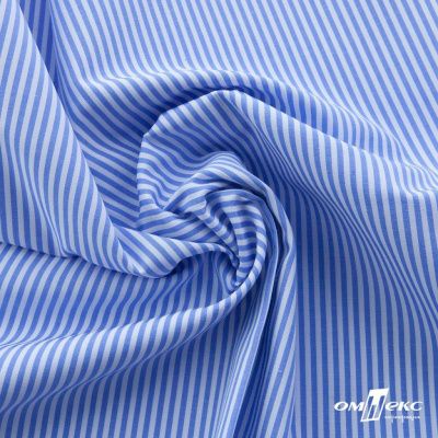 Ткань сорочечная Полоска Кенди, 115 г/м2, 58% пэ,42% хл, шир.150 см, цв.2-голубой, (арт.110) - купить в Октябрьском. Цена 306.69 руб.