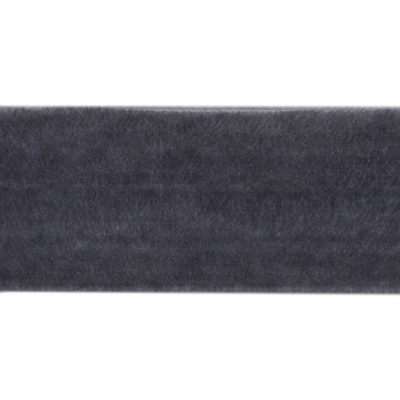 Лента бархатная нейлон, шир.25 мм, (упак. 45,7м), цв.189-т.серый - купить в Октябрьском. Цена: 981.09 руб.