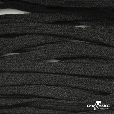 Шнур плетеный d-8 мм плоский, 70% хлопок 30% полиэстер, уп.85+/-1 м, цв.1026-серый - купить в Октябрьском. Цена: 735 руб.