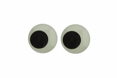 Глазки для игрушек, круглые, с бегающими зрачками, 18 мм/упак.20+/-2 шт, цв. -черно-белые - купить в Октябрьском. Цена: 25.40 руб.