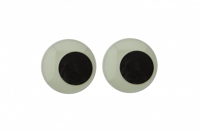 Глазки для игрушек, круглые, с бегающими зрачками, 24 мм/упак.50+/-2 шт, цв. -черно-белые - купить в Октябрьском. Цена: 60.32 руб.