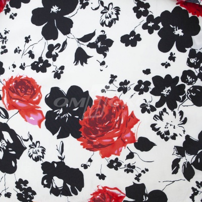 Плательная ткань "Фламенко" 22.1, 80 гр/м2, шир.150 см, принт растительный - купить в Октябрьском. Цена 239.03 руб.