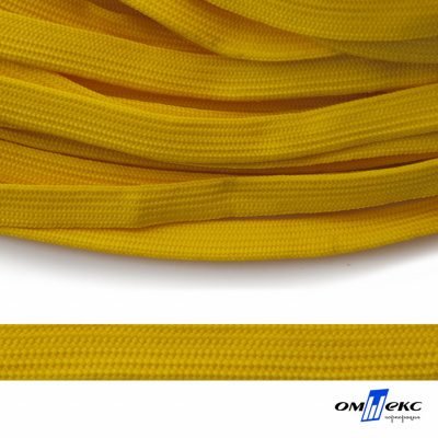 Шнур плетеный (плоский) d-12 мм, (уп.90+/-1м), 100% полиэстер, цв.269 - жёлтый - купить в Октябрьском. Цена: 8.62 руб.