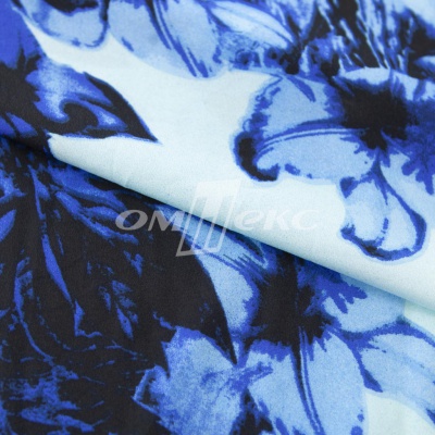 Плательная ткань "Фламенко" 19.1, 80 гр/м2, шир.150 см, принт растительный - купить в Октябрьском. Цена 241.49 руб.