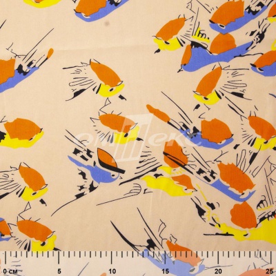 Плательная ткань "Софи" 14.1, 75 гр/м2, шир.150 см, принт птицы - купить в Октябрьском. Цена 241.49 руб.