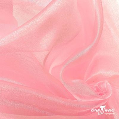 Ткань органза, 100% полиэстр, 28г/м2, шир. 150 см, цв. #47 розовая пудра - купить в Октябрьском. Цена 86.24 руб.