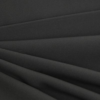 Костюмная ткань "Элис", 200 гр/м2, шир.150см, цвет чёрный - купить в Октябрьском. Цена 306.20 руб.