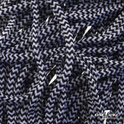 Шнурки #107-16, круглые 130 см, двухцветные цв.серый/чёрный - купить в Октябрьском. Цена: 31.89 руб.