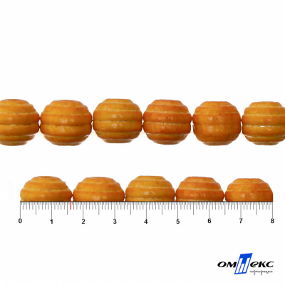 0309-Бусины деревянные "ОмТекс", 16 мм, упак.50+/-3шт, цв.003-оранжевый - купить в Октябрьском. Цена: 62.22 руб.