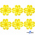 Кружево гипюр "Ромашка" 0575-1169, шир. 25 мм/уп.13,7 м, цвет 8208-жёлтый - купить в Октябрьском. Цена: 289.76 руб.
