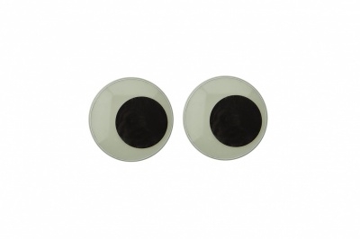Глазки для игрушек, круглые, с бегающими зрачками, 15 мм/упак.50+/-2 шт, цв. -черно-белые - купить в Октябрьском. Цена: 46.92 руб.
