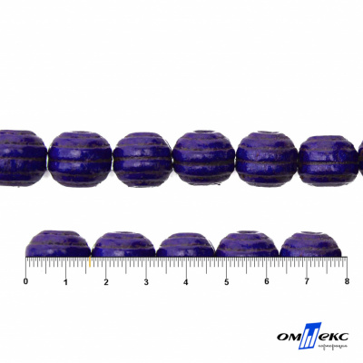 0309-Бусины деревянные "ОмТекс", 16 мм, упак.50+/-3шт, цв.018-фиолет - купить в Октябрьском. Цена: 62.22 руб.