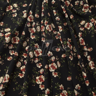 Плательная ткань "Фламенко" 3.1, 80 гр/м2, шир.150 см, принт растительный - купить в Октябрьском. Цена 239.03 руб.