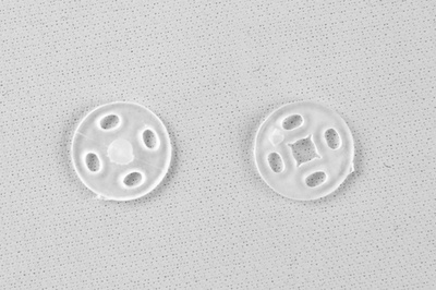 Кнопки пришивные пластиковые 10 мм, блистер 24шт, цв.-прозрачные - купить в Октябрьском. Цена: 48.41 руб.