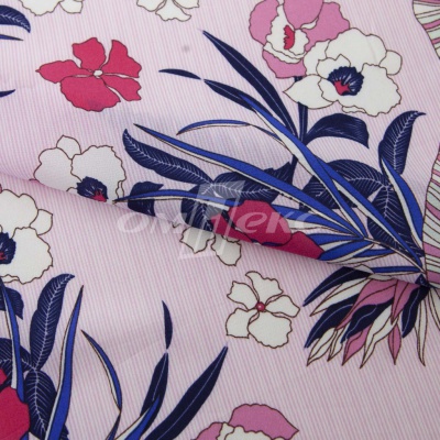 Плательная ткань "Фламенко" 18.1, 80 гр/м2, шир.150 см, принт растительный - купить в Октябрьском. Цена 239.03 руб.