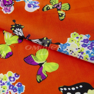 Плательная ткань "Софи" 7.1, 75 гр/м2, шир.150 см, принт бабочки - купить в Октябрьском. Цена 241.49 руб.