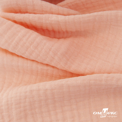 Ткань Муслин, 100% хлопок, 125 гр/м2, шир. 140 см #201 цв.(18)-розовый персик - купить в Октябрьском. Цена 464.97 руб.